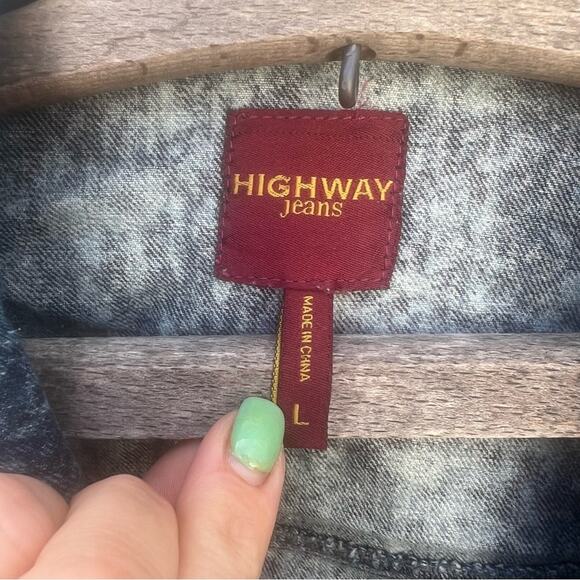 Y2K Highway Jeans Crop Acid Wash DIY Upcycle Jean Denim Jacket - Picture 3 of 4